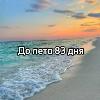 ☀️ 5527473c До лета 83 дня verão, praia, contagem regressiva, férias whatsapp sticker