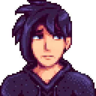 😢 d25c01d8 Sebastian Stardew Valley 电子游戏, 像素艺术, 角色, 塞巴斯蒂安, 星露谷物语 telegram sticker