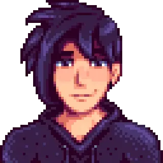 😊 f41d2728 Sebastian Stardew Valley 电子游戏, 角色, 像素艺术, 塞巴斯蒂安, 星露谷物语 telegram sticker