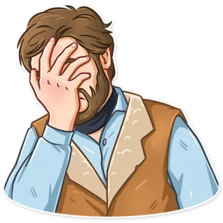 🤦‍♂️ 8c0d5a9c 男人, 捂脸, 表情, 失望, 悲伤 telegram sticker