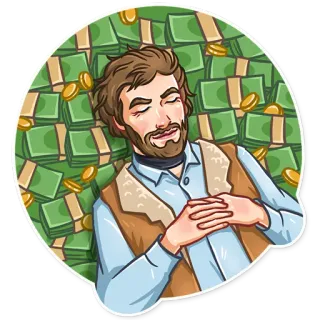 😌 f7de113b 钱, 富有, 梦想, 财富, 男人, 卡通 telegram sticker