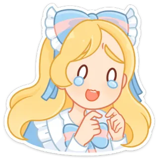 😪 acef9f71 动漫, 卡通, 角色, 可爱, 金发, 女孩, 哭泣 telegram sticker