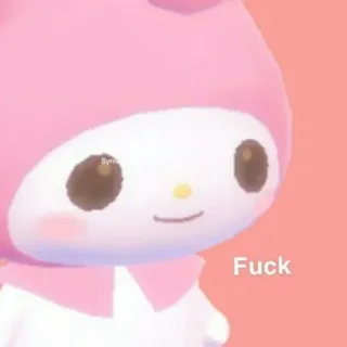 😐 ce6fc389 Fuck my melody, sanrio, cartoon, cute telegram sticker