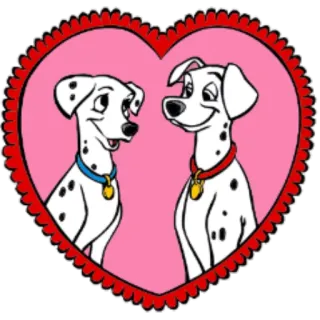 ❤ 13c6e7bc Dalmatian, anjing, Disney, kartun, hewan, anak anjing, cinta, hati telegram sticker