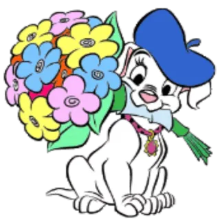 💐 23f2f529 Duchess The Aristocats Duchess, The Aristocats, kucing, bunga, baret, Disney telegram sticker