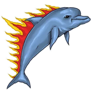 🔥 f15fddd7 ปลาโลมา, เปลวไฟ, สัตว์, สัตว์ทะเล, สัตว์เลี้ยงลูกด้วยนม, ไฟ telegram sticker