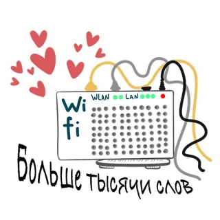 🥰 d9cc6b80 Wi-Fi Больше тысячи слов Wi-Fi, Internet, Router, Tecnologia, Conexão, Palavras, Amor telegram sticker