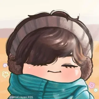 🌟 6889cb59 @amal.rayan.925 ฤดูหนาว, ผ้าพันคอ, ที่ครอบหู, ภาพบุคคล, น่ารัก, หิมะ telegram sticker