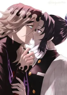 🎨 59f99df8 Shinobu Kocho Demon Slayer 귀멸의 칼날, 코쵸우 시노부, 애니메이션, 팬아트, 키스, 도우마 telegram sticker