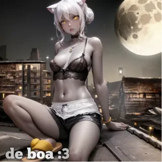 😌 05c46b4b de boa :3 애니메이션, 고양이귀, 밤, 달, 소녀 telegram sticker