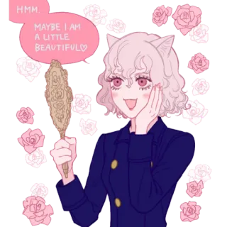 ✨ 3f0299b9 HMM. MAYBE I AM A LITTLE BEAUTIFUL 애니메이션, 만화, 뷰티, 고양이 귀, 귀여운 telegram sticker