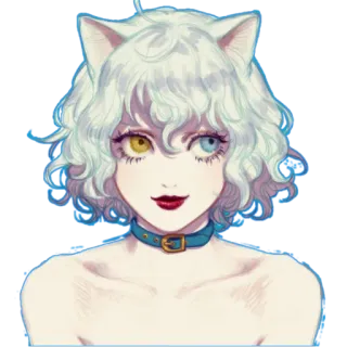 😼 72bbb8ec 애니메이션, 고양이귀, 케모노미미, 캐릭터, 판타지, 일러스트 telegram sticker