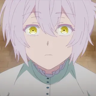 🩸 16628ec1 anime, postać, żółte oczy, białe włosy whatsapp sticker