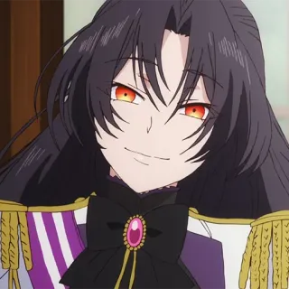 🩸 466ad313 Anime, Postać, Kobieta, Czarne włosy, Czerwone oczy whatsapp sticker