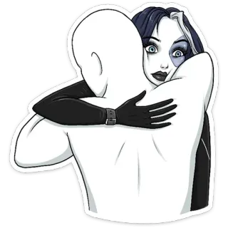 🤗 615153bd peluk, gothic, wanita, memeluk, cinta, pasangan, gelap, romantis whatsapp sticker