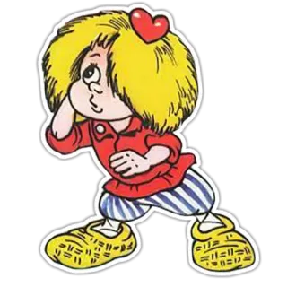 🙄 514504c1 cartoon, character, blonde, heart, illustration, girl telegram sticker