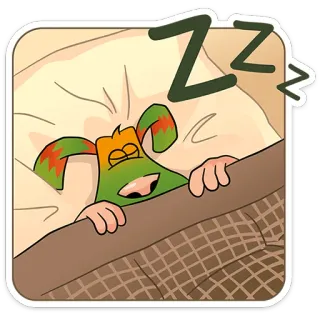 💤 91b940b1 slapen, hond, dier, cartoon, bed, zzz telegram sticker