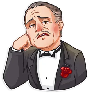 😒 f219f230 Vito Corleone The Godfather เจ้าพ่อ, มาเฟีย, ตัวละคร, ภาพยนตร์, ดอน, คอร์เลโอเน telegram sticker
