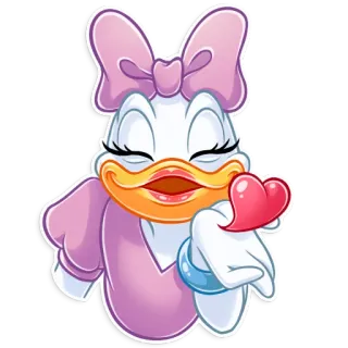 😘 2f259a04 Daisy Duck hoạt hình, Disney, Vịt Daisy, trái tim, tình yêu, nhân vật telegram sticker