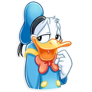 😳 92850011 Donald Duck vịt donald, hoạt hình, disney, buồn, suy nghĩ telegram sticker