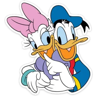 👫 efa8651b Daisy Duck การ์ตูน, ดิสนีย์, เดซี่ ดั๊ก, โดนัลด์ ดั๊ก, คู่รัก telegram sticker
