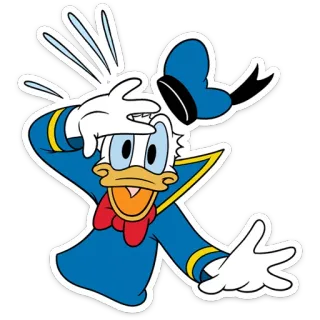 😯 c18f2ba3 Donald Duck cartoon, eend, Disney, Donald Duck, personage telegram sticker