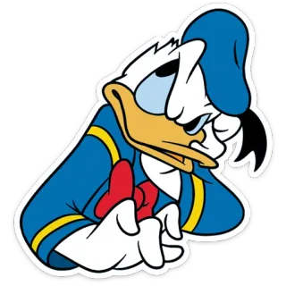😕 f7b6f28b Donald Duck Cartoon, Donald Duck, Disney, Personage, Verdrietig, Eend telegram sticker