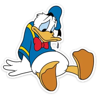 😢 006c81bd Donald Duck การ์ตูน, ดิสนีย์, เศร้า, เป็ด, ตัวละคร telegram sticker