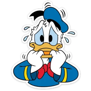 😱 88d36fea Donald Duck การ์ตูน, ดิสนีย์, เศร้า, ตัวละคร, เป็ด telegram sticker