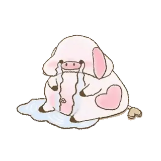 🐖 0280f5b0 卡通, 动物, 粉色, 可爱, 奶牛, 卡哇伊, 贴纸 telegram sticker