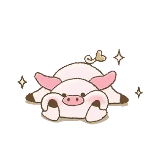 🐖 121bb76b 猪, 动物, 可爱, 懒惰, 闪耀, 卡哇伊, 卡通 telegram sticker
