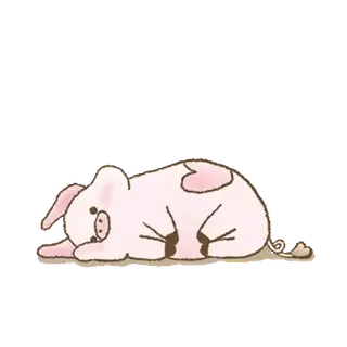 🐖 5d37d8e9 猪, 动物, 可爱, 睡觉, 卡通 telegram sticker