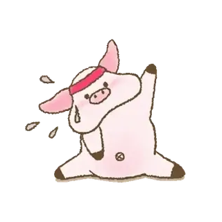 🐖 715db999 猪, 瑜伽, 锻炼, 可爱, 卡通, 动物, 健身 telegram sticker