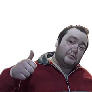 👍 2a2ca97f mężczyzna, kciuk w górę, gest, portret, pozytywny, zgoda telegram sticker