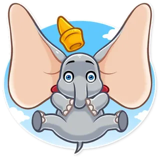 😲 261096a8 Dumbo ゾウ, ディズニー, アニメ, かわいい, 空飛ぶ, ダンボ, 大きな耳 telegram sticker