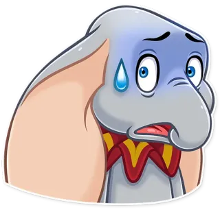 😨 605c77b9 Dumbo 象, ディズニー, 漫画, ダンボ, 悲しい, 心配 telegram sticker