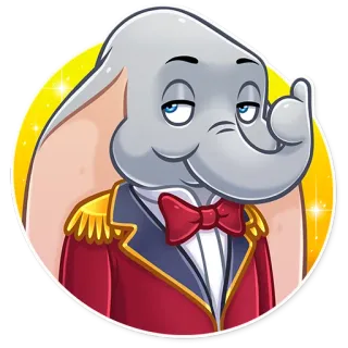 👍 f103caca Dumbo 象, 漫画, 動物, キャラクター telegram sticker