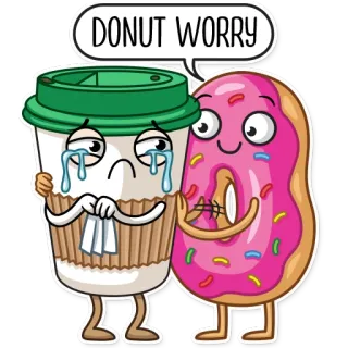 Donut and Coffee telegram stickers