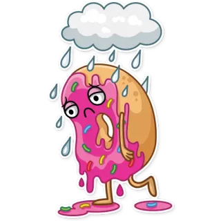 🌧 580356e1 dona, triste, lluvia, nube, rosa, chispas whatsapp sticker