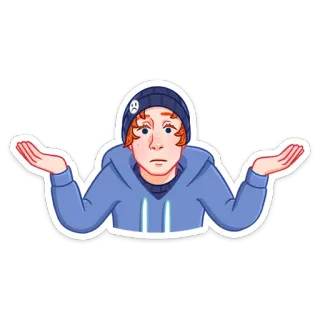 🤷 a63e9bac schulterzucken, unsicher, verwirrung, gleichgültigkeit, zweifel, frage, ausdruck, cartoon telegram sticker