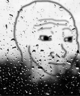 🌧 cd7a5c7c Wojak 悲しい, ミーム, 寂しい, 雨, 窓 telegram sticker
