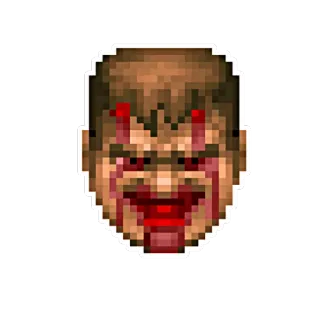 😡 4fadc5f3 Doomguy Doom Doom, Doomguy, Pixel, Retro, Video game telegram sticker