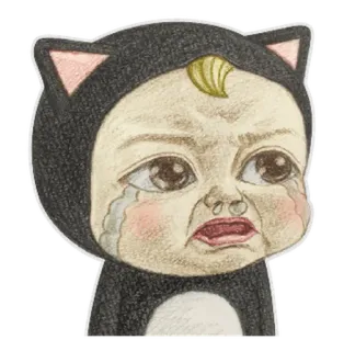 🥺 08a243ea 泣く, 赤ちゃん, 猫, 悲しい, ステッカー telegram sticker