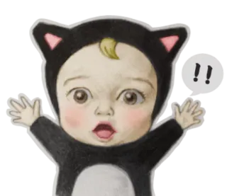 😨 189a36f8 赤ちゃん, 乳児, 猫, ステッカー, かわいい, 子供, コスチューム telegram sticker