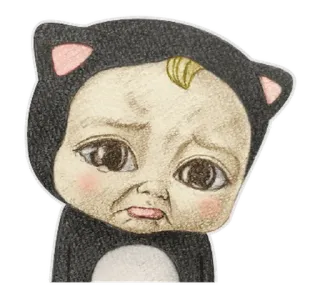 ☹️ 31d4e689 赤ちゃん, 悲しい, 猫, 子猫, コスチューム, 可愛い telegram sticker