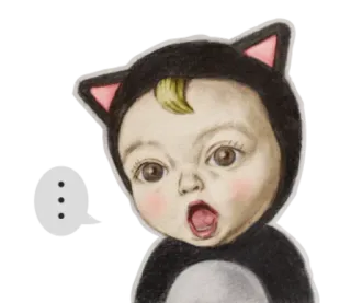 😮 842dda90 ... 猫, 赤ちゃん, 可愛い, ステッカー, 子猫, コスチューム, サプライズ telegram sticker