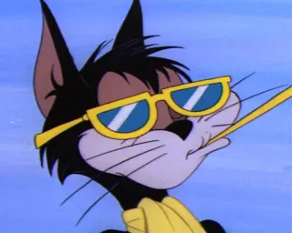 😎 f63efb22 고양이, 만화, 선글라스, 멋진, 캐릭터, 웃긴 telegram sticker