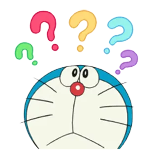 😕 00be0005 Doraemon doraemon, anime, questions, thinking, cartoon telegram sticker