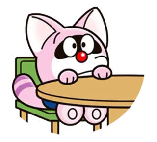 😶 0f397aa4 cartoon, animal, cat, table, chair, cute, kawaii telegram sticker