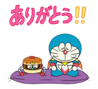 🙇 1ffcfaa9 Doraemon ありがとう!! doraemon, anime, cartoon, thank you, japanese, robot cat telegram sticker